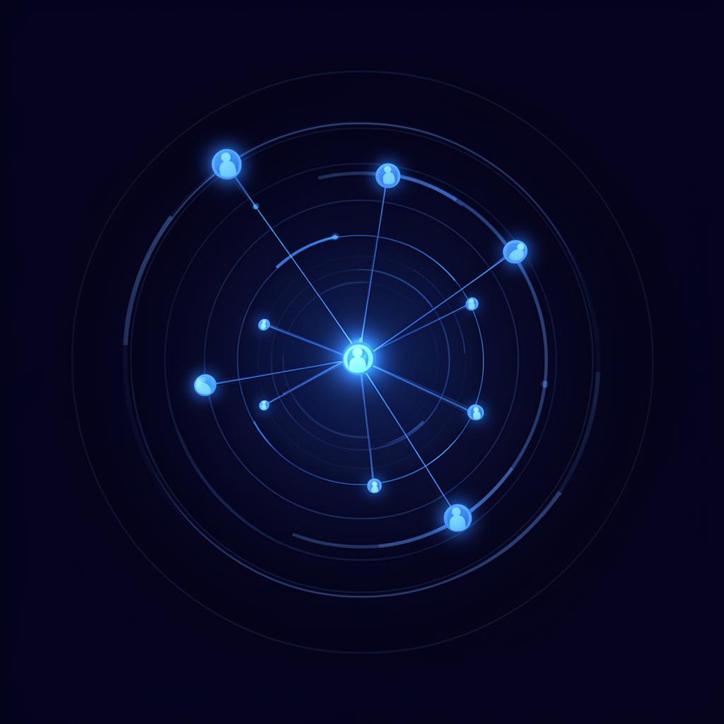 Editorial network diagram showing investors connecting to a central capital source