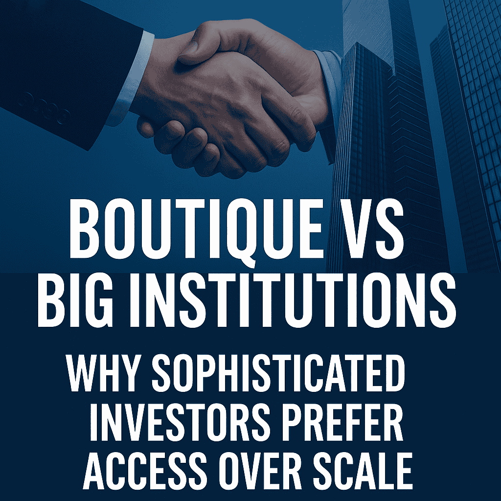 Boutique vs Big Institutions: Why Sophisticated Investors Prefer Access Over Scale